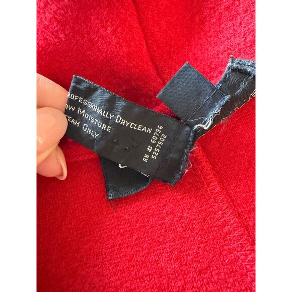 Andrea Jovine Womens Boiled Wool Fringe Oversized Jacket Red Wool Vintage Medium - Picture 8 of 8